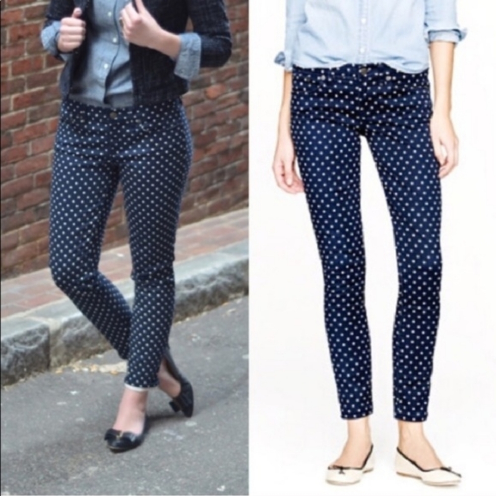 J. Crew Toothpick Polka Dot Ankle Skinny Jeans 26